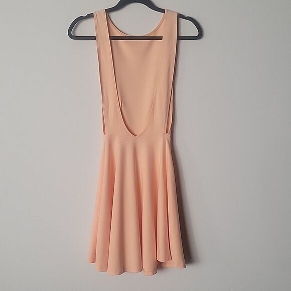 NEW American Apparel Peach Orange Y2k Skater Mini Fit Flare Dress S Indie Sexy - Picture 5 of 16